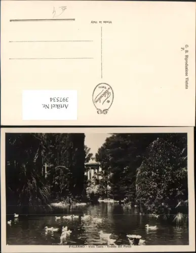 397534,Sicilia Palermo Villa Tasca Veduta del Parco Park Tempel Enten