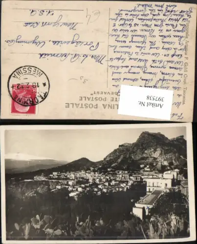397538,Sicilia Messina Taormina Totale Bergkulisse