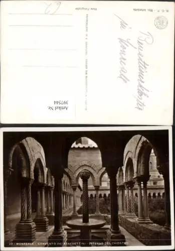 397544,Sicilia Palermo Monreale Convento di Benedettini Interno del Chiostro Kloster Arkaden