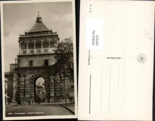 397557,Sicilia Palermo Porta Nuova Tor Straßenansicht