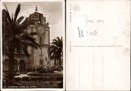 397561,Sicilia Palermo Monreale Piazza del Duomo Dom Kirche Brunnen