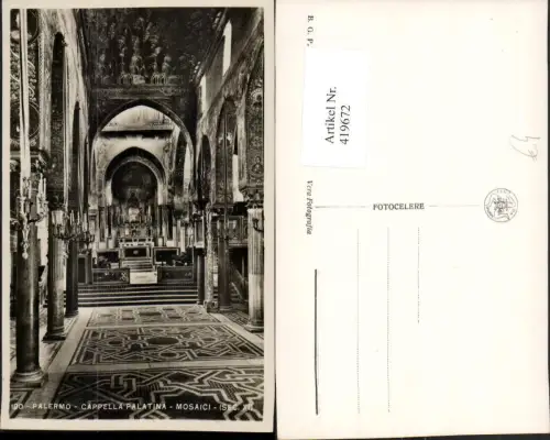 419672,Sicilia Palermo Cappella Palatina Mosaici Kirche Innenansicht