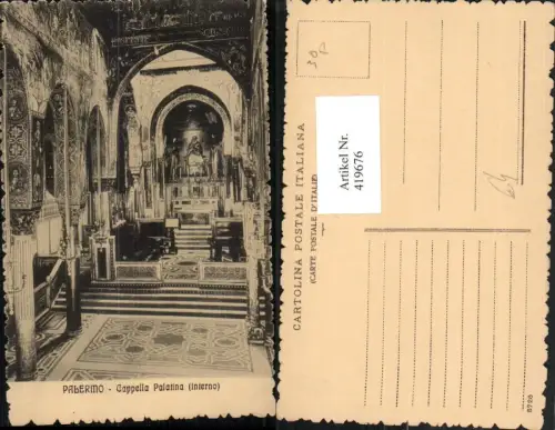 419676,Sicilia Palermo Cappella Palatina Kapelle Kirche Innenansicht