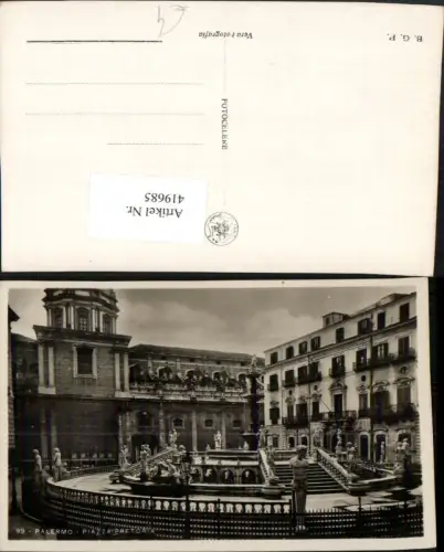 419685,Sicilia Palermo Piazza Pretoria Platz Brunnen