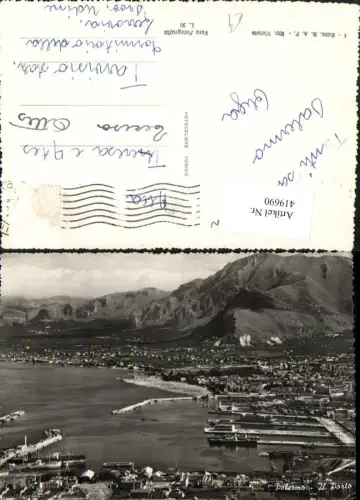 419690,Sicilia Palermo Il Porto Totale Hafen Bergkulisse