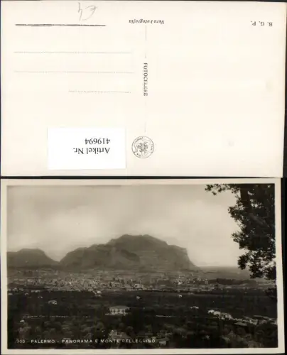 419694,Sicilia Palermo Panorama e Monte Pellegrino Totale Bergkulisse