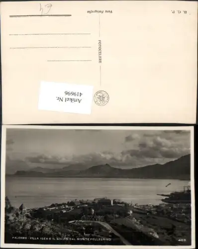 419696,Sicilia Palermo Villa Igea e il Golfo dal Monte Pellegrino Bergkulisse