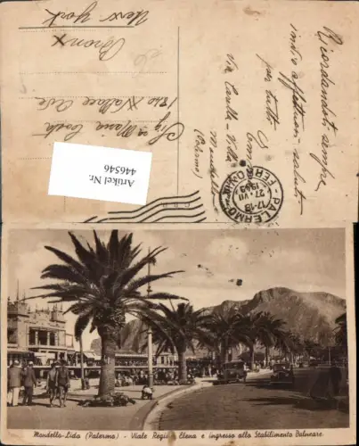 446546,Sicilia Palermo Mondello-Lido Viale Regina Elena Straßenansicht