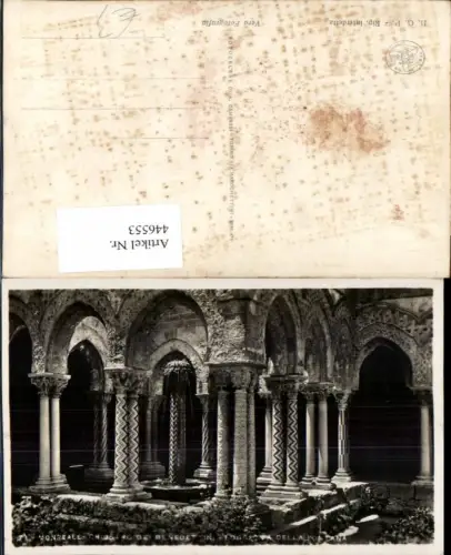 446553,Sicilia Palermo Monreale Chiostro di Benedettini Loggetta Fontana Kloster Arkaden