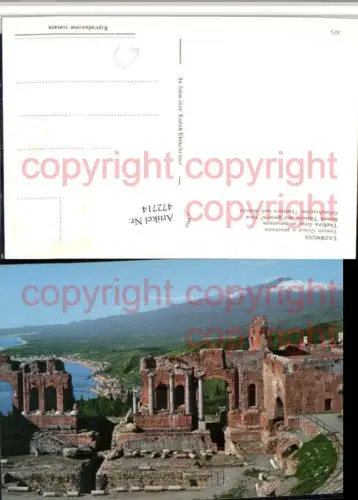 472714,Sicilia Messina Taormina Teatro Greco e panorama Vulkan