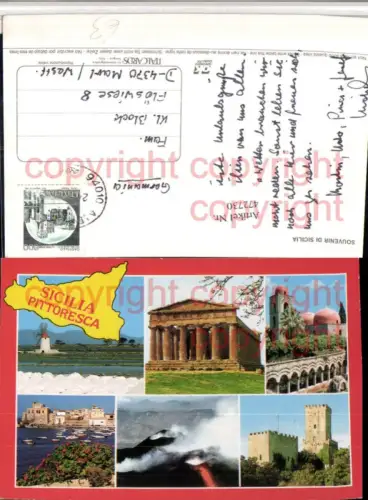 472730,Sicilia Pittoresca Vulkan Tempel Kirche Hafen Mehrbildkarte