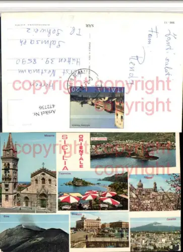 472736,Sicilia Messina Taormina Ragusa Catania Siracusa Mehrbildkarte