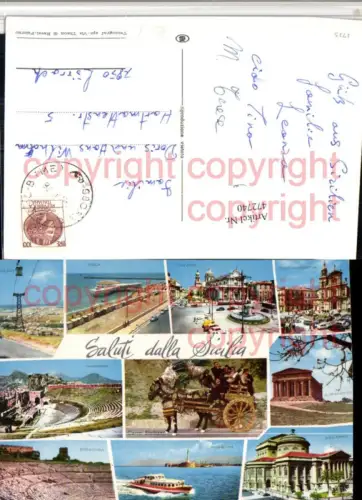 472740,Sicilia Catania Palermo Messina Siracusa Taormina Mehrbildkarte