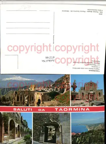 472748,Sicilia Messina Taormina Teatro Greco Duomo Vulkan Mehrbildkarte
