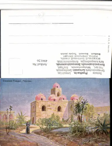 494126,Künstler AK Sicilia Palermo Eremiten Tempel