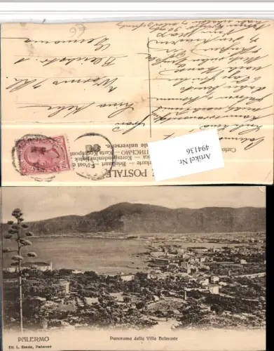 494136,Sicilia Palermo Panorama dalla Villa Belmonte Totale