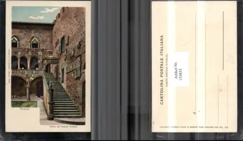 153833,Firenze Cortile del Palazzo Podesta Ansicht Stiege Haus Florenz Toscana sign J Ofivotto