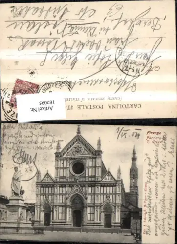 182095,Toscana Firenze Florenz Facciate di S. Croce