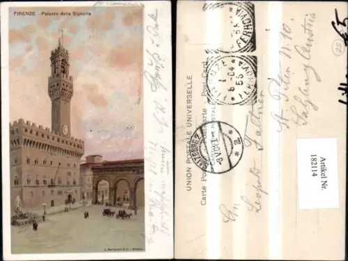 182114,Toscana Firenze Florenz Litho Palazzo della Signoria