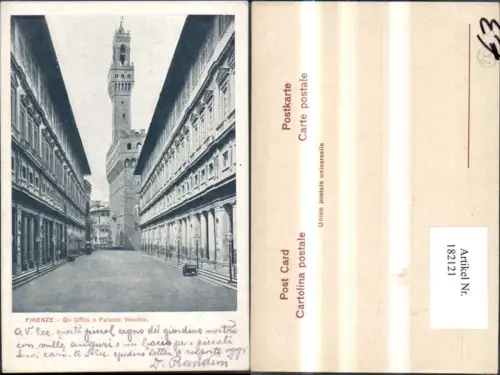 182121,Toscana Firenze Florenz Gli Uffizi e Palazzo Veccio Strassenansicht