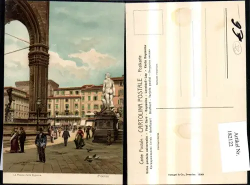182122,Toscana Firenze Florenz La Piazza della Signoria Künstler Ak pub Stengel Co 19984