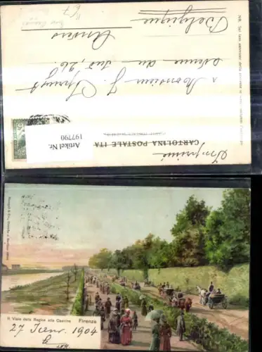 197790,Toscana Künstler Ak Gino Panera Firenze Florenz Il Viale della Regina alle Casine