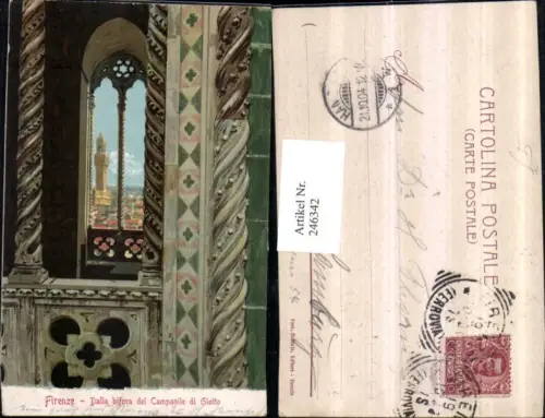 246342,Firenze Florenz Dalla bifora del Campanile di Giotto Glockenturm