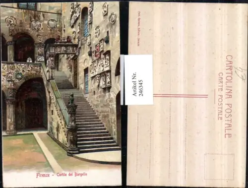 246345,Firenze Florenz Cortile del Bargello Museum Stiege