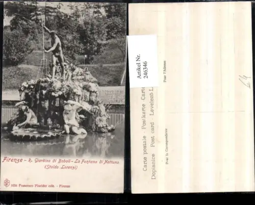 246346,Firenze Florenz R. Giardino di Boboli La Fontana di Nettuno Neptunbrunnen