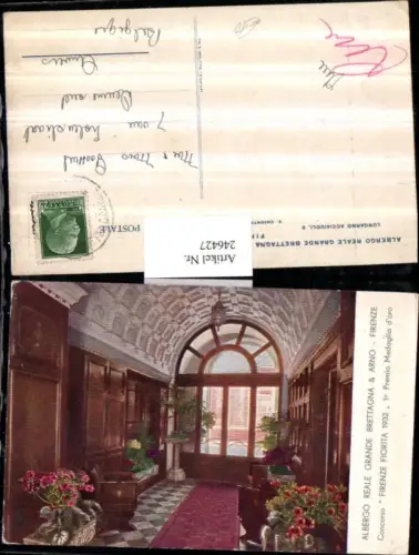 246427,Firenze Florenz Albergo reale Grande Brettagna u. Arno Innenansicht