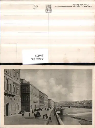 246429,Firenze Florenz Lung'Arno Amerigo Vespucci col Ponte alla Carraia Preomenade
