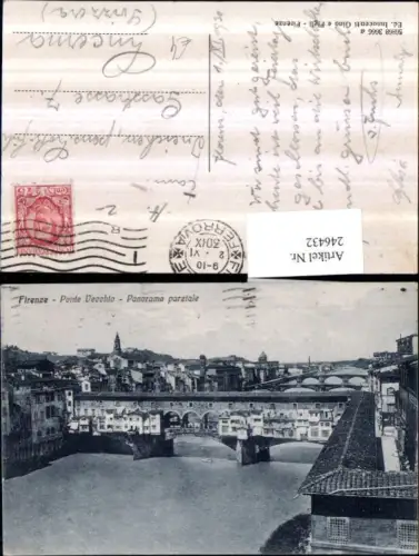 246432,Firenze Florenz Ponte Vecchio Panorama parziale Teilansicht Brücke