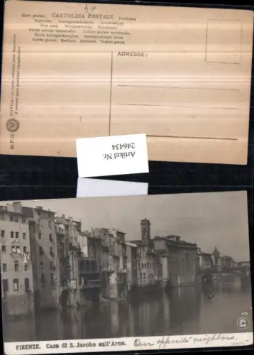 246434,Firenze Florenz Casa di San Jacobo sull'Arno Ansicht Turm Brücke