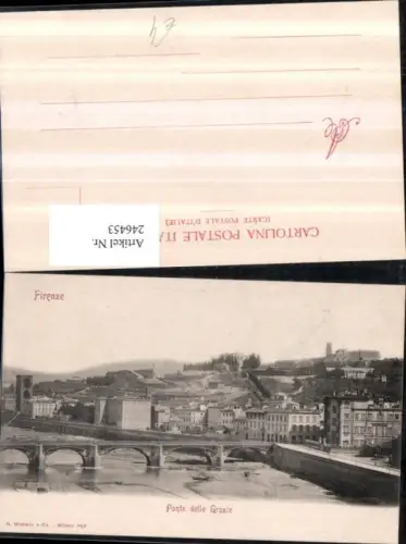 246453,Firenze Florenz Teilansicht Ponte delle Grazie Brücke