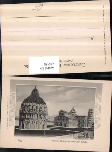 246488,Passepartout Pisa Duomo Battistero e campanile dall'alto Baptisterium Kirche u. Schiefer Turm