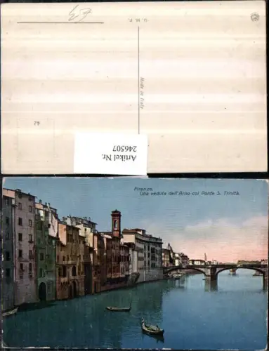 246507,Firenze Florenz Una veduta dell'Arno col Ponte S. Trinita Brücke