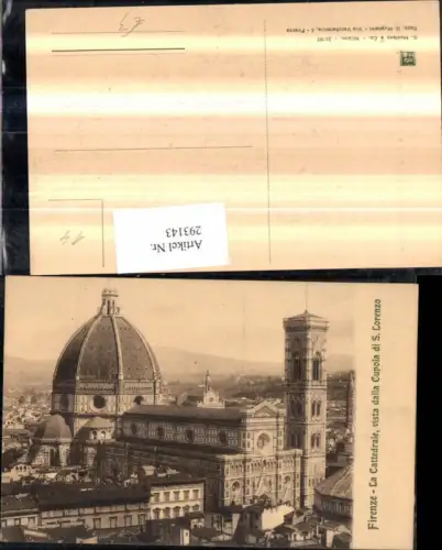 293143,Toscana Firenze Florenz La Cattedrale vista dalla Cupola di S. Lorenzo Kirche Kuppel