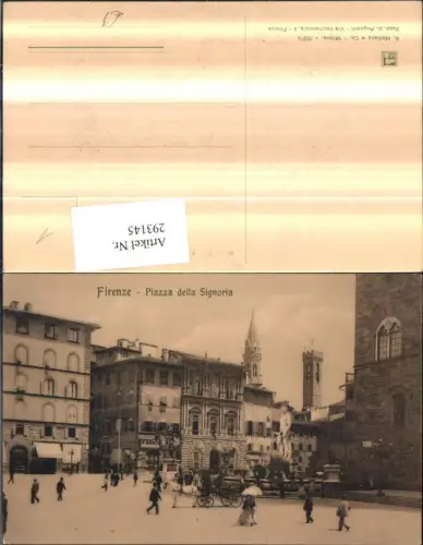 293145,Toscana Firenze Florenz Piazza della Signoria Platz Brunnen Türme Denkmal