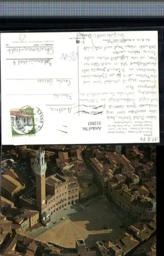 312843,Toscana Siena Piazza del Campo Platz Rathaus Fliegeraufnahme