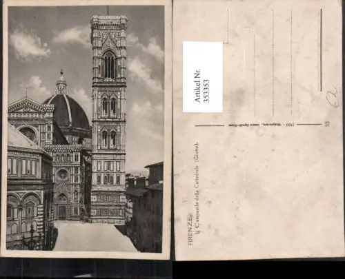 353353,Toscana Firenze Florenz Il Campanile della Cattedrale Kirche Turm