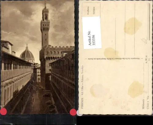 353356,Toscana Firenze Florenz Gli Uffizi e Palazzo Vecchio Rathaus Turm