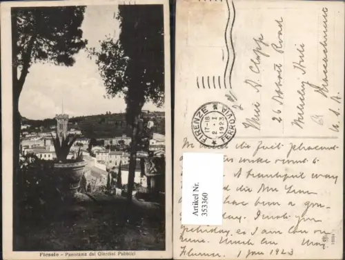 353360,Toscana Firenze Fiesole Panorama dai Giardini Pubblici Teilansicht