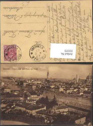 353375,Toscana Firenze Florenz Panorama dal Viale di Colli Totale