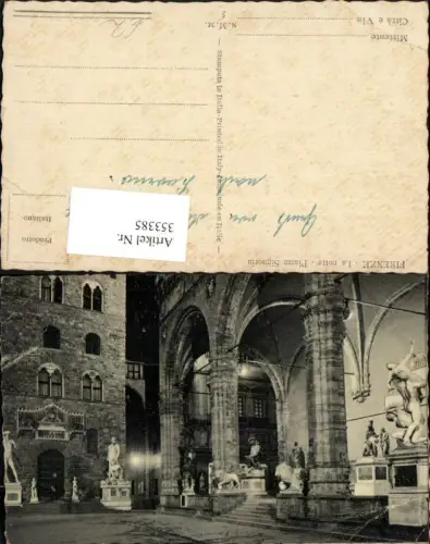 353385,Toscana Firenze Florenz La notte Piazza Signoria Arkaden Statuen