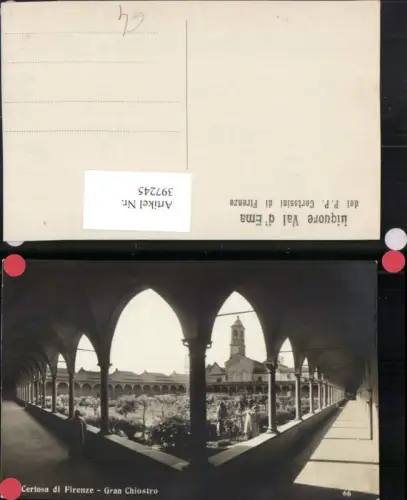 397245,Toscana Firenze Florenz Certosa Gran Chiostro Kloster Gang Arkaden
