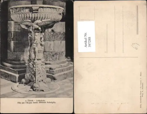 397288,Toscana Siena Cattedrale Pila per Acqua Santa Kirche Taufbecken