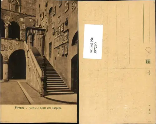 397290,Toscana Firenze Florenz Cortile e Scala del Bargello Hof Stiege