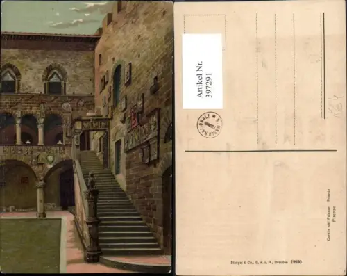 397291,Künstler AK Toscana Firenze Florenz Cortile del Palazzo Podesta pub Stengel e Co 19930