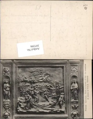 397296,Toscana Firenze Florenz Battistero La creazione di Adamo ed Eva Relief