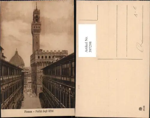 397298,Toscana Firenze Florenz Portici degli Uffizi Uffizien Rathaus Turm
